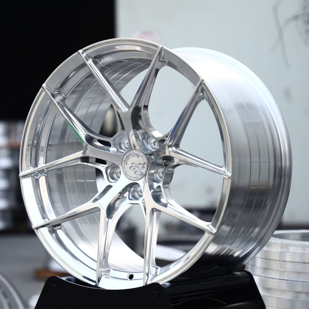 BMW M3 wheels – Mirror Polished 5 Y-Spoke (Avant Garde-Style), angled view