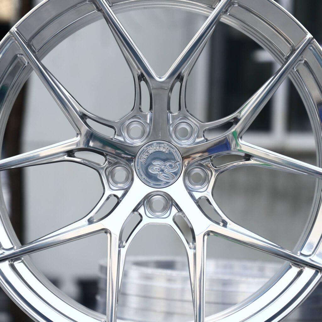 BMW M4 F82 wheels – Mirror Polished 5 Y-Spoke (Avant Garde-Style), lip and barrel detail