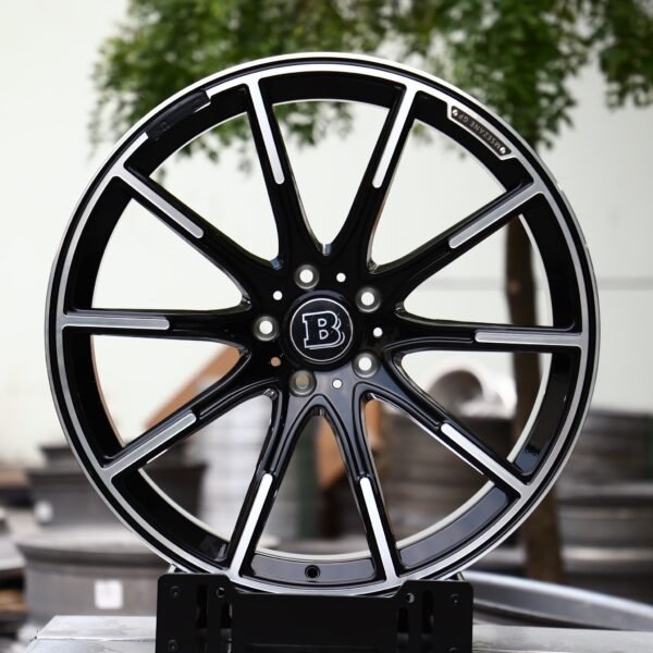 Mercedes-Benz E-Class wheels – Babos Black / Machined, front view