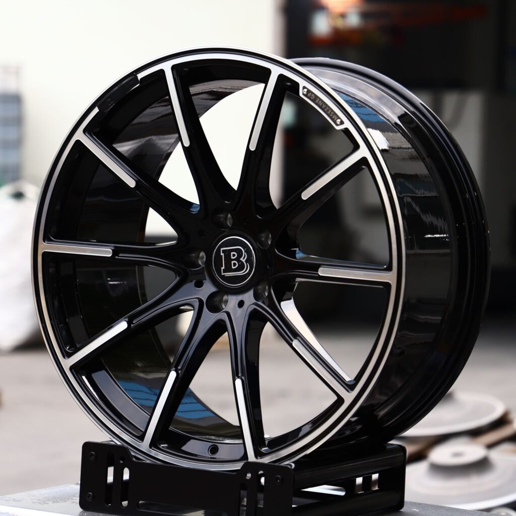 Mercedes-Benz S-Class wheels – Babos Matte Silver Custom, angled view