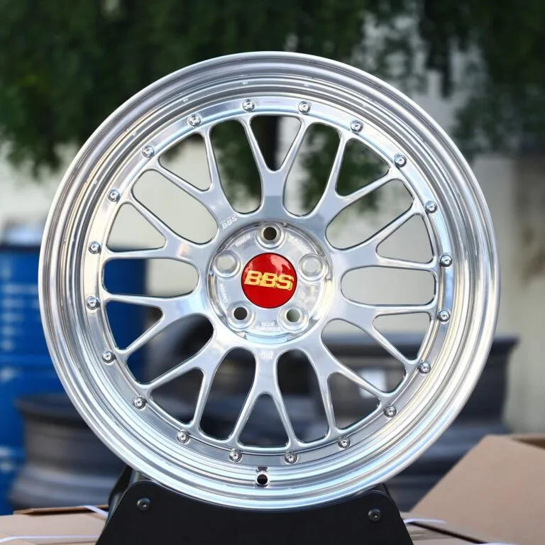 BMW M3 E46 wheels – Bright Silver 10 Y-Spoke Deep Lip (BBS LM-Style), front view