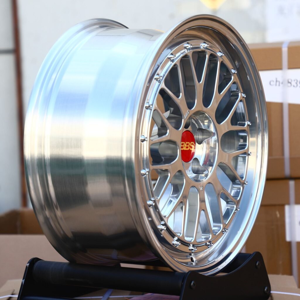 5x120 wheels – Bright Silver 10 Y-Spoke Deep Lip (BBS LM-Style), side view