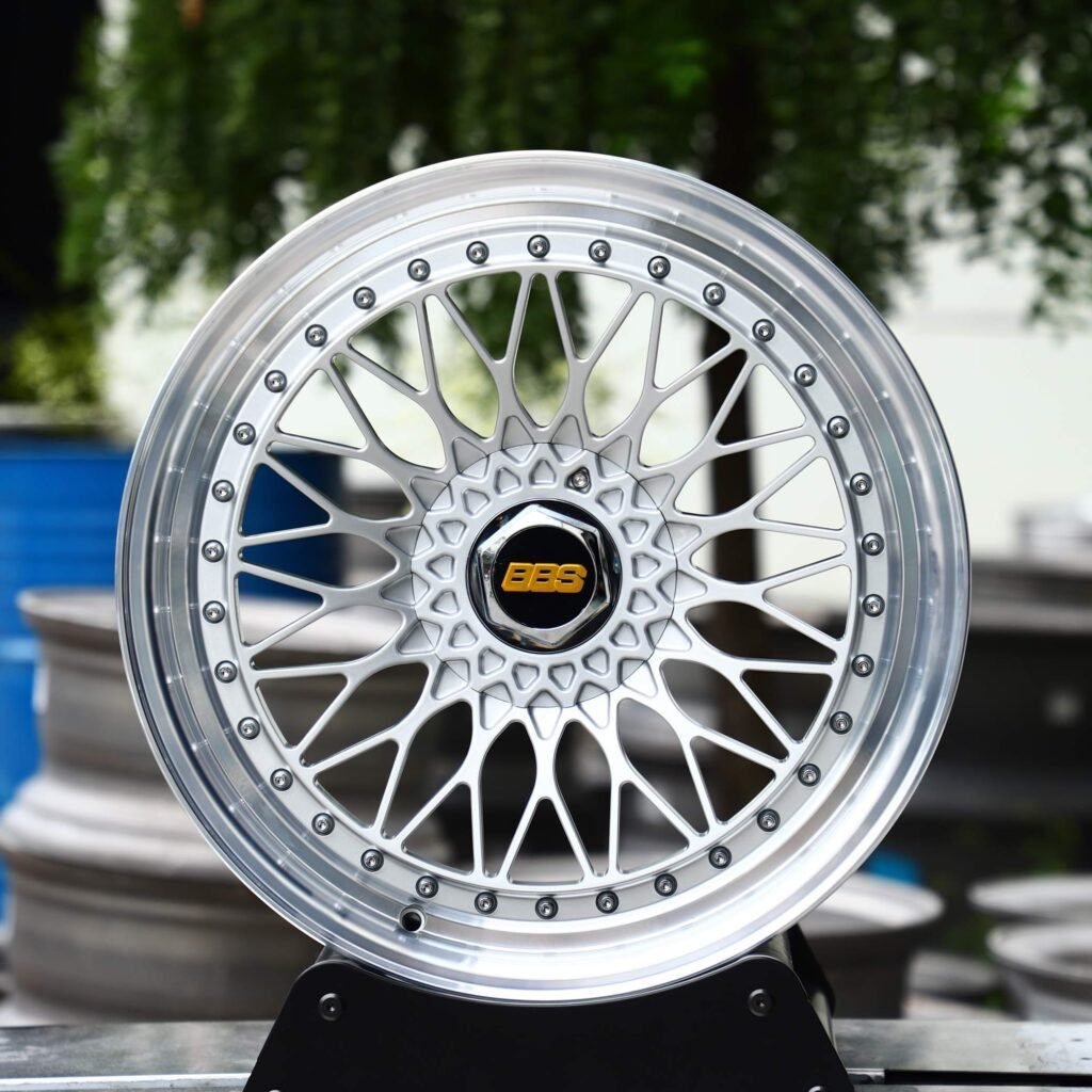 BBS Bright Silver 17-Spoke Riveted Forged Wheels - BMW 5 Series / Audi A6 Fitment (5-Lug) Deep Dish forged wheel