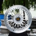 BBS RS-Style Bright Silver 17-Spoke Riveted Forged Wheels - BMW M3 E46 / Porsche 911 Fitment (5-Lug)