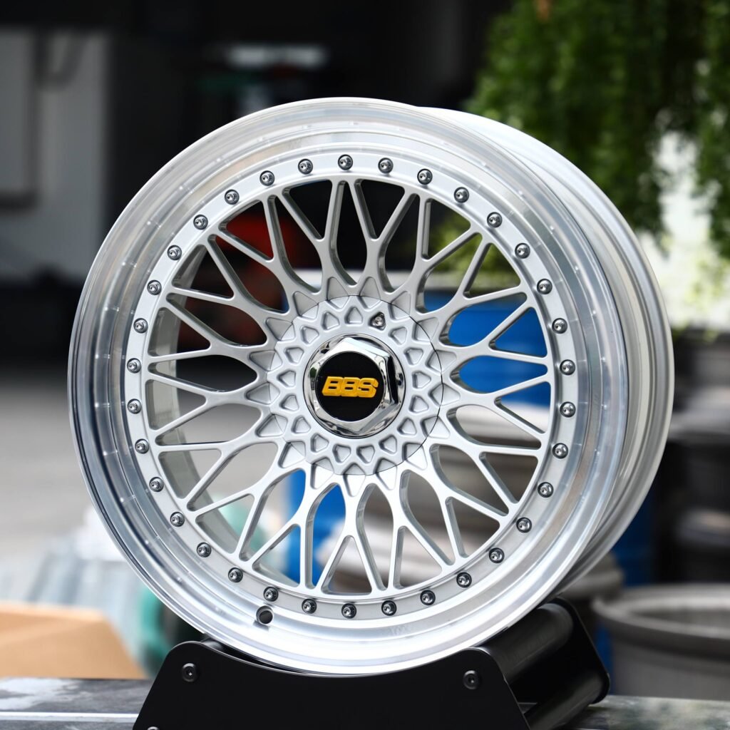 BBS Bright Silver 17-Spoke Riveted Forged Wheels - BMW 5 Series / Audi A6 Fitment (5-Lug) view 2