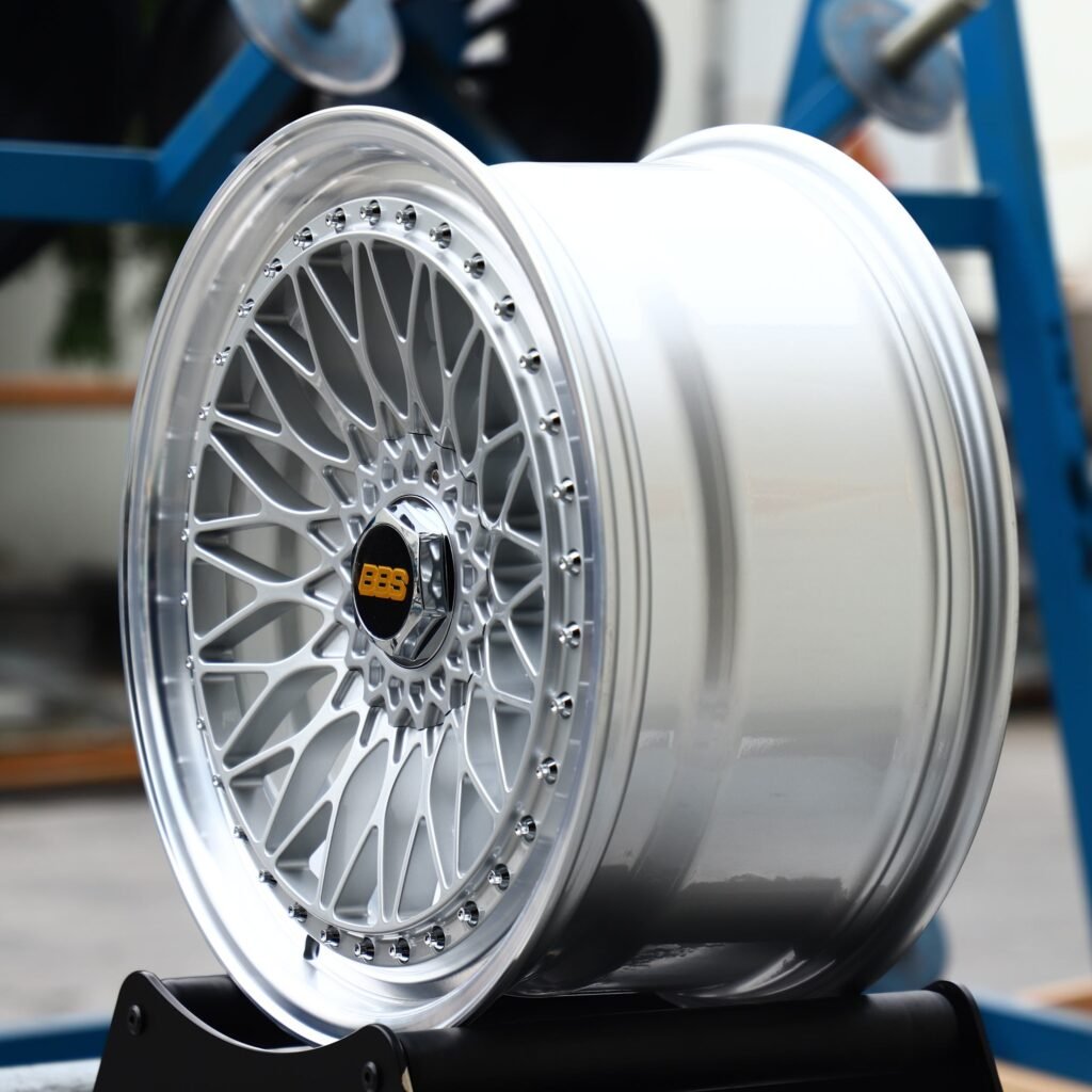 BBS Bright Silver 17-Spoke Riveted Forged Wheels - BMW 5 Series / Audi A6 Fitment (5-Lug) view 4