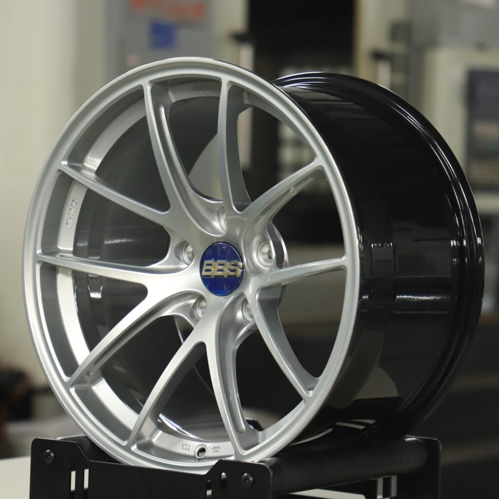 5x120 wheels – Bright Silver 5 Y-Spoke (BBS RI-A-Style), side view