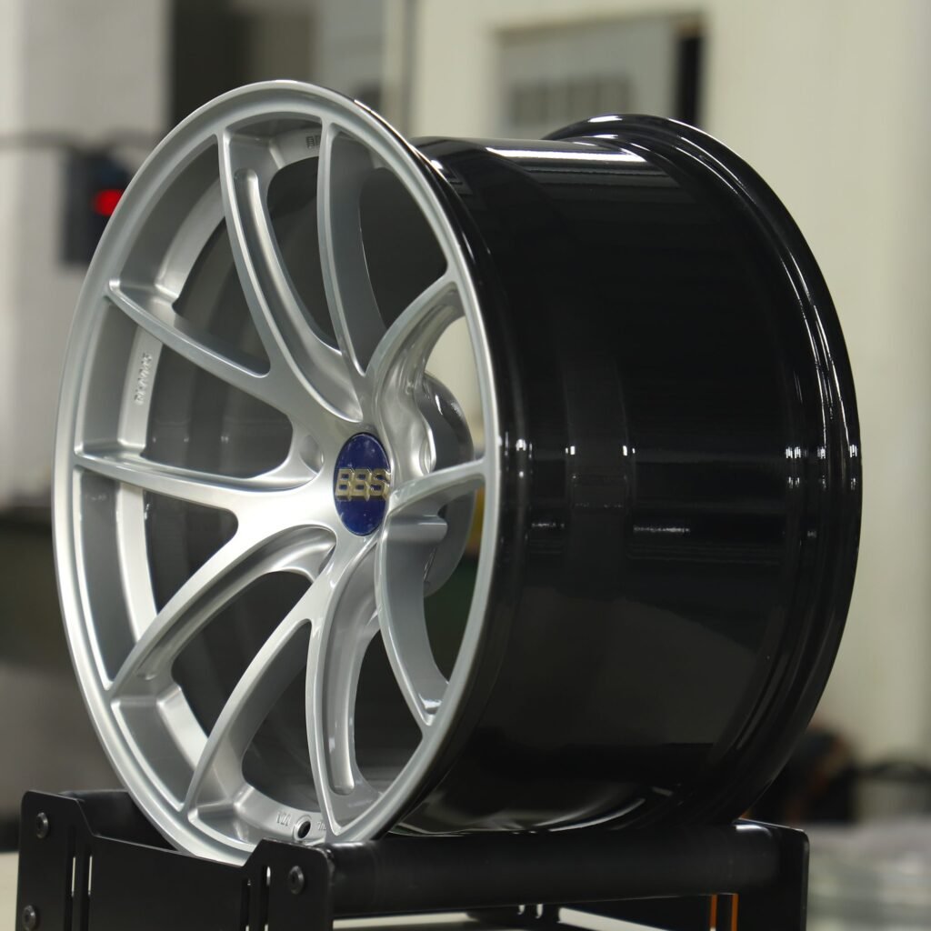 BMW M4 F82 wheels – Bright Silver 5 Y-Spoke (BBS RI-A-Style), lip and barrel detail