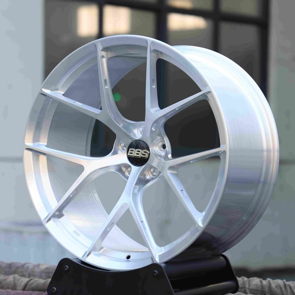 5x120 wheels – Bright Silver 5 Y-Spoke (BBS CI-R-Style), side view