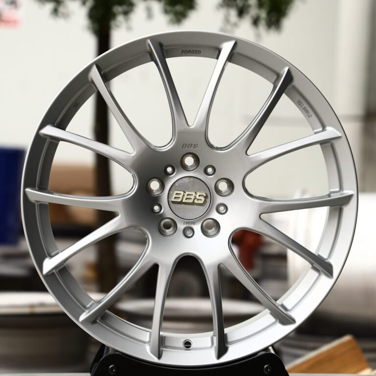 BMW M3 G80 wheels – BBS Bright Silver 7 Y-Spoke, front view