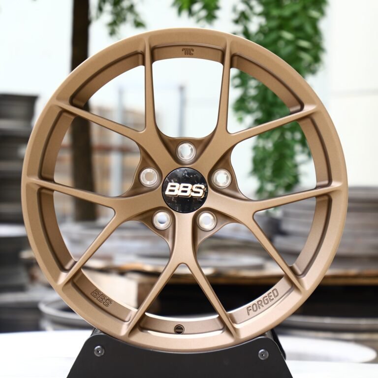 BMW M3 G80 wheels – BBS Bronze / Gold 5 Y-Spoke, front view