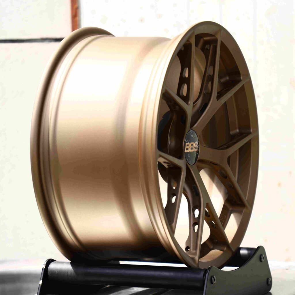 Porsche 911 wheels – BBS Bronze / Gold 5 Y-Spoke, angled view