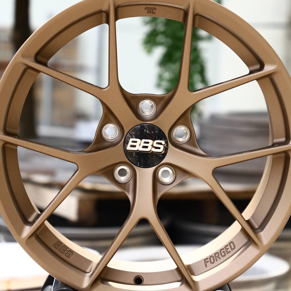 5x112 wheels – BBS Bronze / Gold 5 Y-Spoke, side view