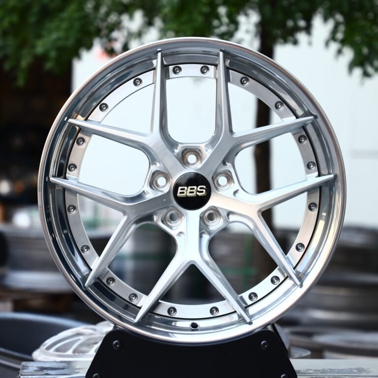 BMW M3 G80 wheels – Brushed Silver 2-Piece 5 Y-Spoke Deep Lip (BBS RI-D-Style), front view