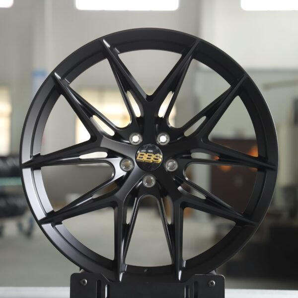 BMW M3 G80 wheels – Gloss Black 5 Y-Split-Spoke (BBS-Style), front view