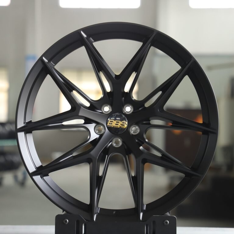 BMW M3 G80 wheels – BBS Gloss Black 5 Y-Spoke, front view