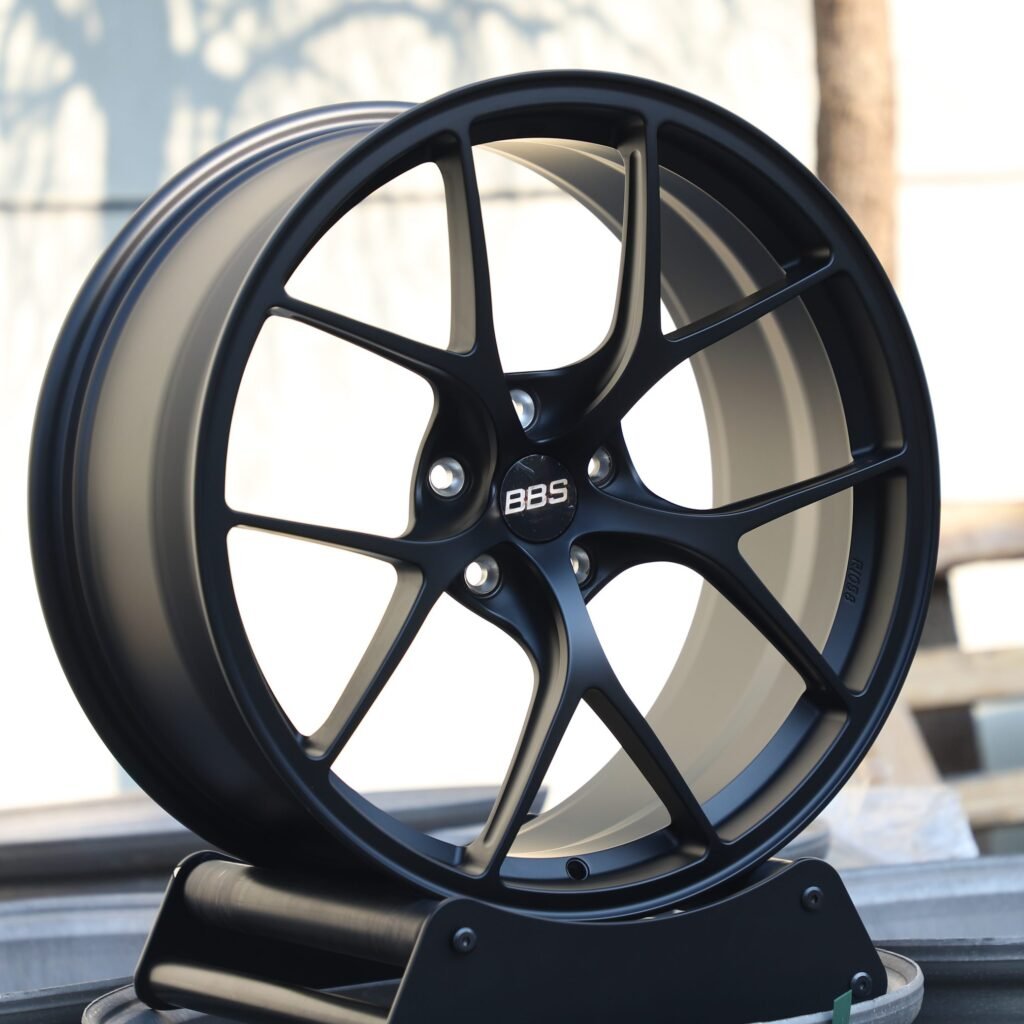5x112 wheels – Gloss Black 5 Y-Spoke (BBS RI-D-Style), side view
