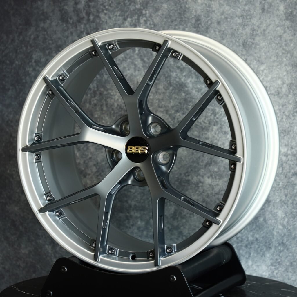 Porsche 911 wheels – BBS Gunmetal Riveted, angled view