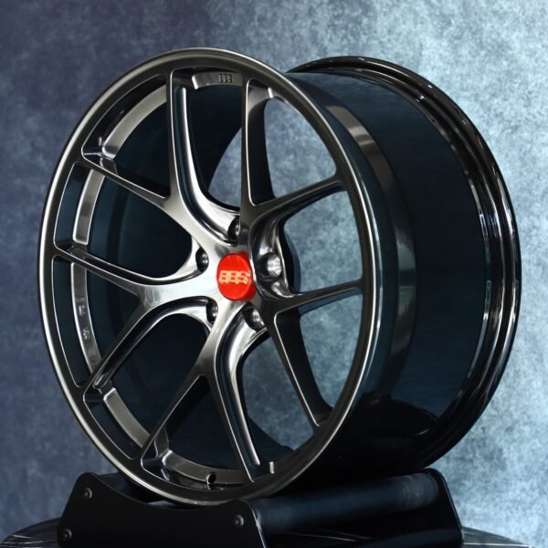 BMW M3 G80 wheels – BBS Gunmetal Split 5-Spoke Concave, front view