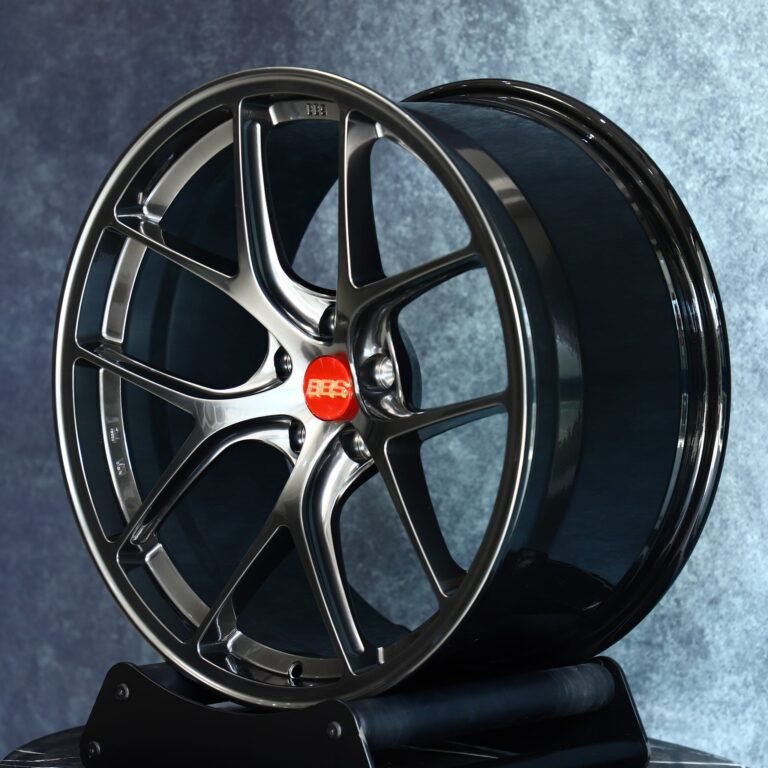BMW M3 G80 wheels – BBS Gunmetal Split 5-Spoke Concave, front view