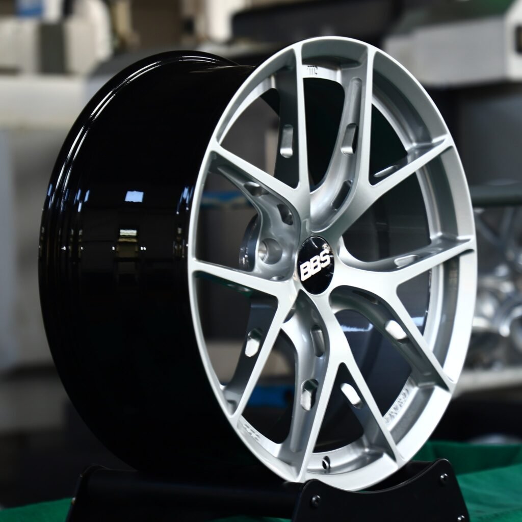 5x120 wheels – Ice Gray Side-Milled (BBS CI-R-Style), side view