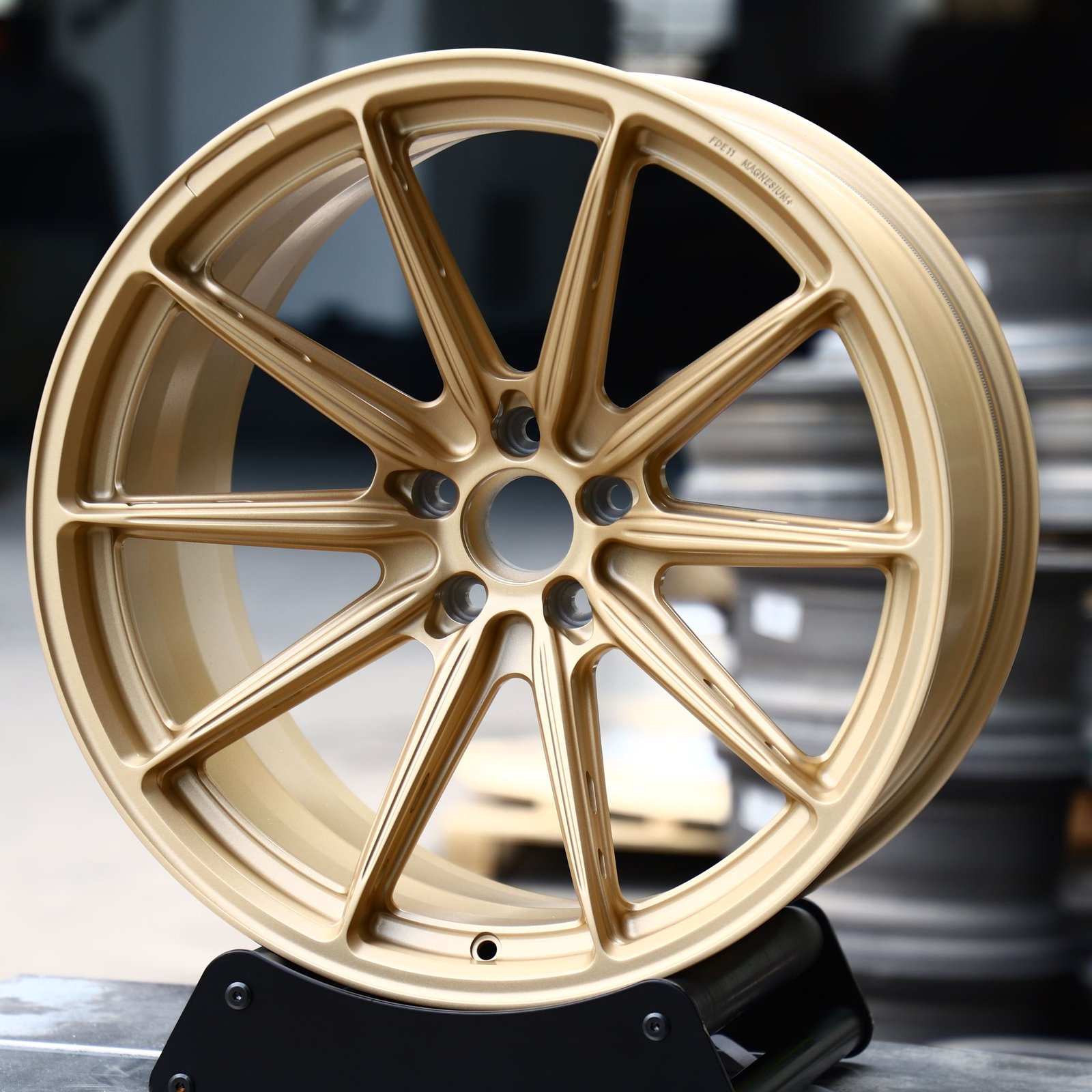 BMW M3 G80 wheels – BBS Matte Gold 10-Spoke Concave, front view