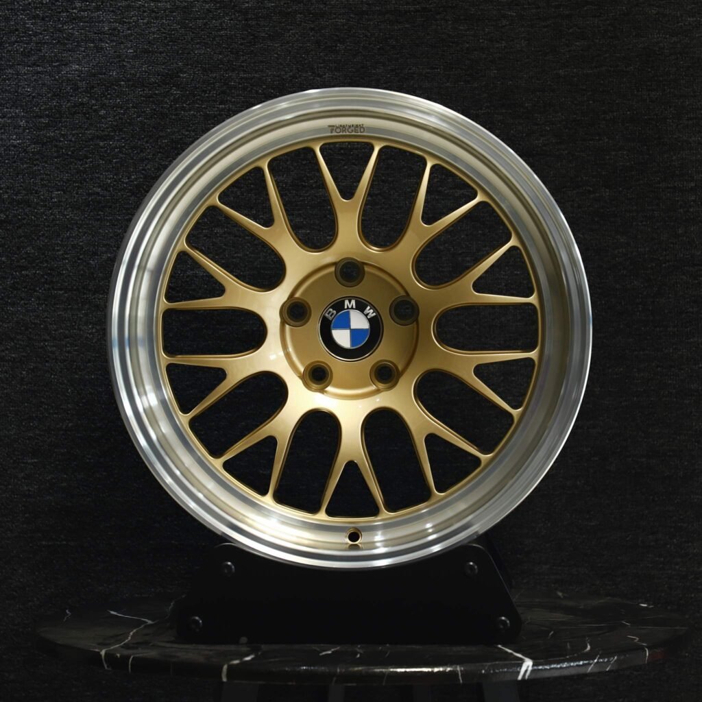 BMW M3 E46 wheels – Matte Gold Deep Lip (BMW OEM-Style), front view