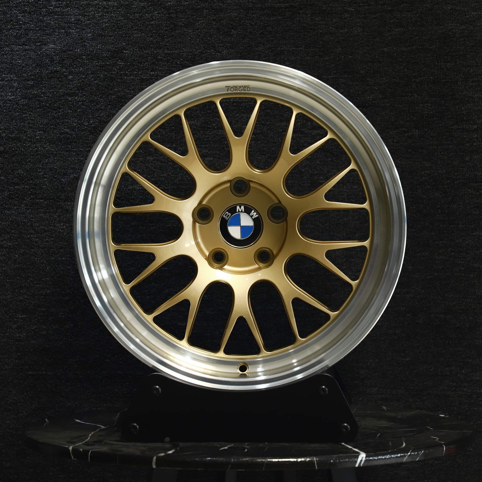 BMW M3 E46 wheels – Matte Gold Deep Lip (BMW OEM-Style), front view