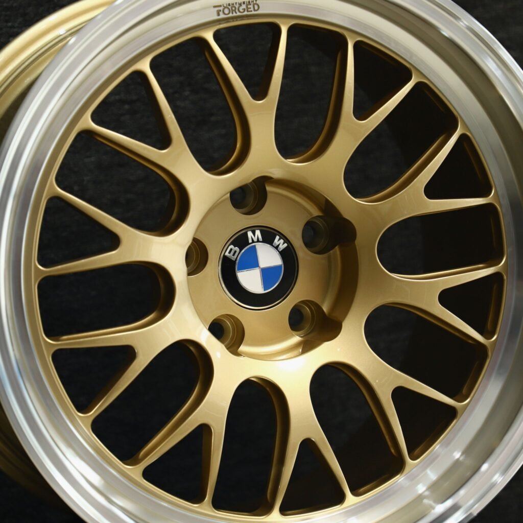 BMW M2 F87 wheels – Matte Gold Deep Lip (BMW OEM-Style), lip and barrel detail