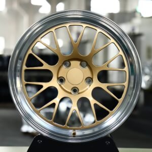 BMW M3 E46 / Porsche 911 Forged Wheels – Gold Mesh Deep-Lip (5-Lug)