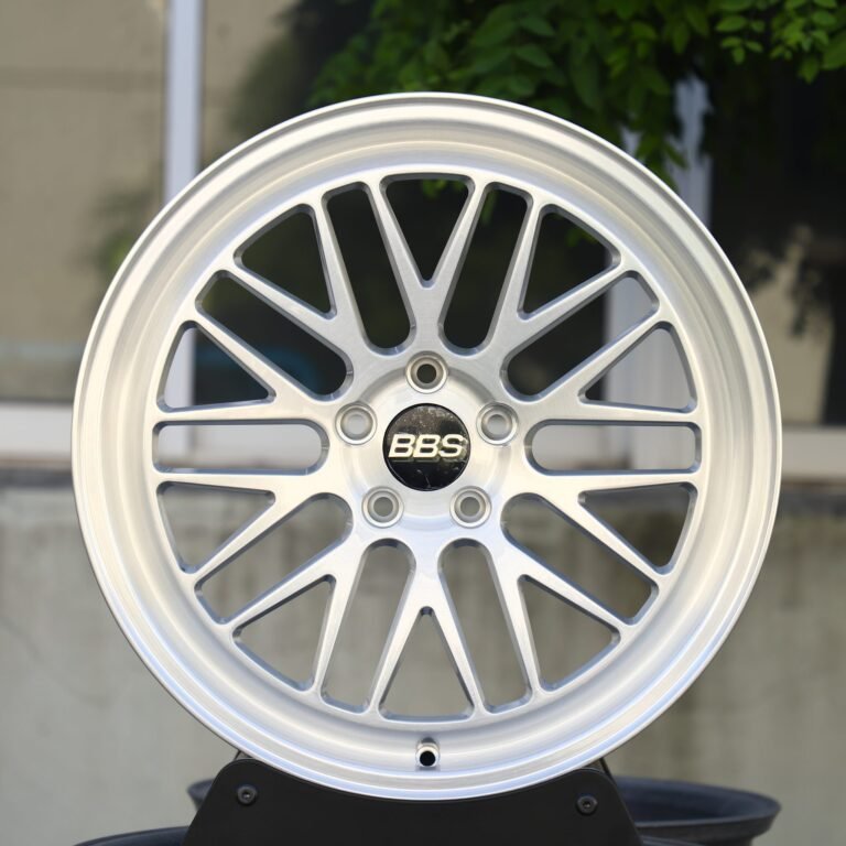 BMW M3 E46 wheels – Matte Silver 10 Y-Spoke Deep Lip (BBS LM-Style), front view