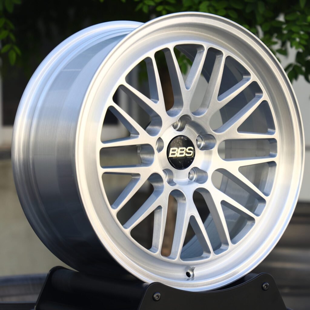 5x120 wheels – Matte Silver 10 Y-Spoke Deep Lip (BBS LM-Style), side view