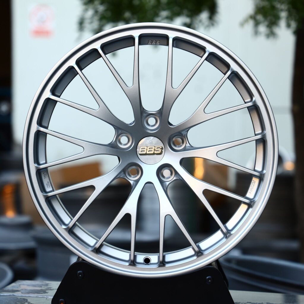 BMW M3 G80 wheels – BBS Matte Silver 10 Y-Spoke, front view