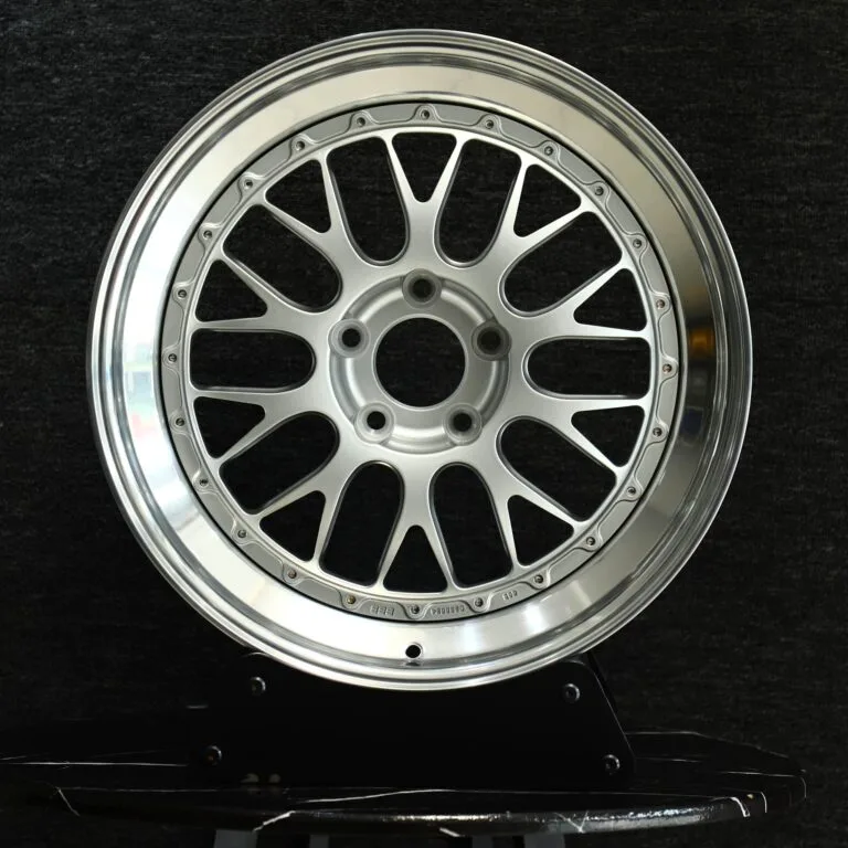 BMW M3 E46 wheels – Matte Silver 2-Piece 10 Y-Spoke Deep Lip (BBS LM-Style), front view