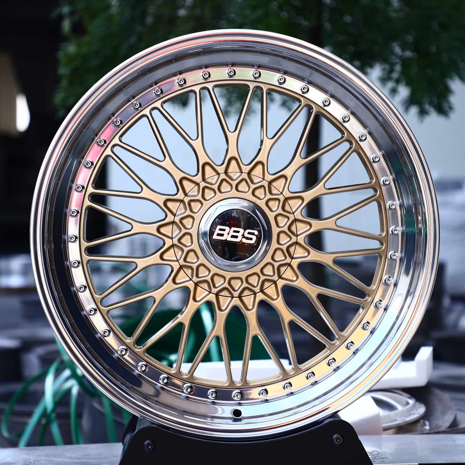 BMW M3 E46 wheels – Matte Silver 2-Piece Deep Lip (BBS RS-Style), front view
