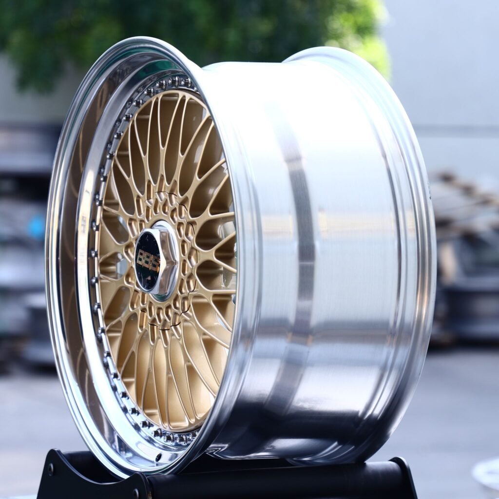 5x120 wheels – Matte Silver 2-Piece Deep Lip (BBS RS-Style), side view