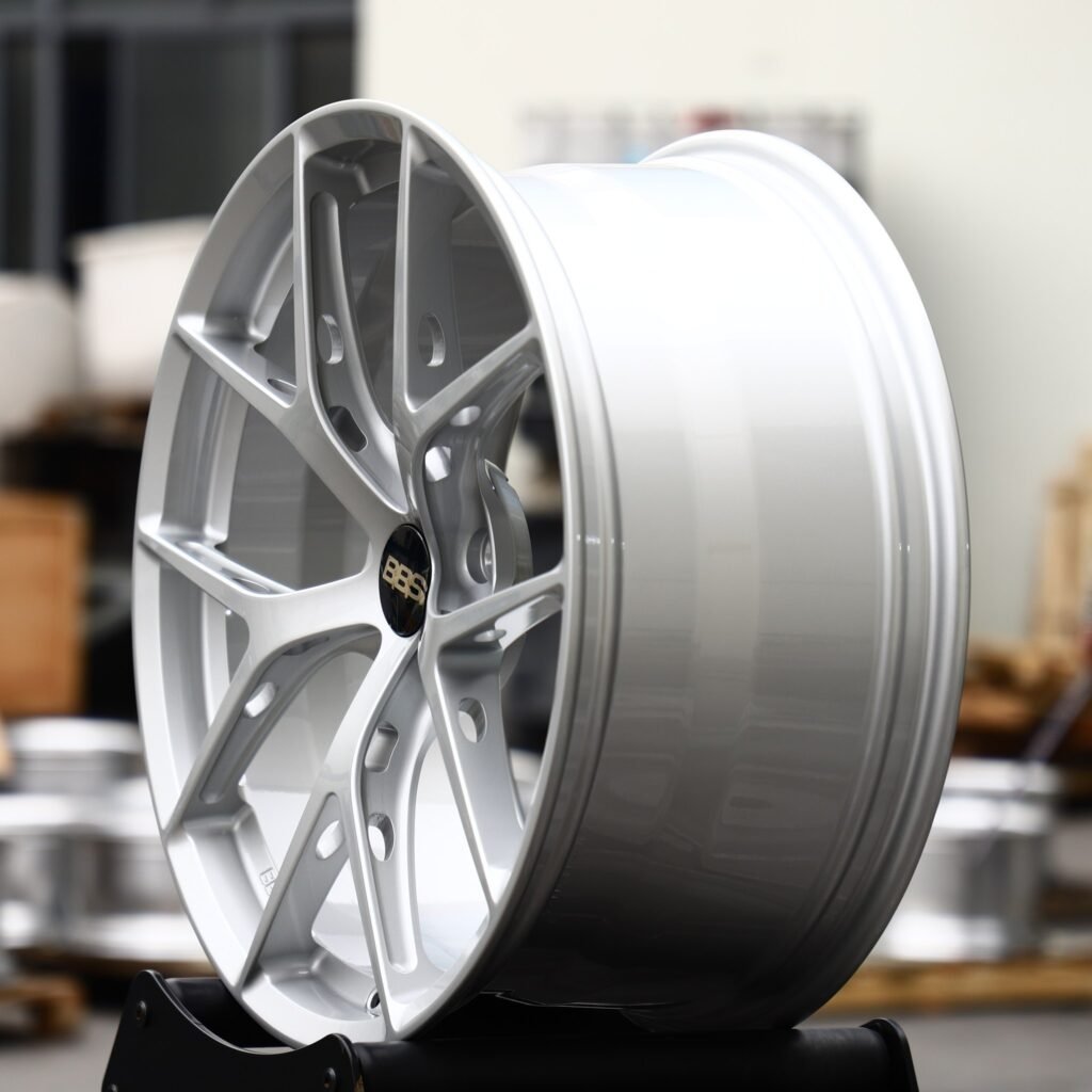 5x120 wheels – Matte Silver 5 Y-Spoke (BBS CI-R-Style), side view