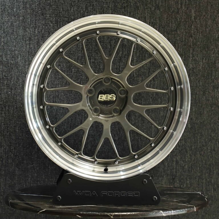 BMW M3 E46 wheels – Metallic Gray 10-Spoke Deep Lip (BBS LM-Style), front view