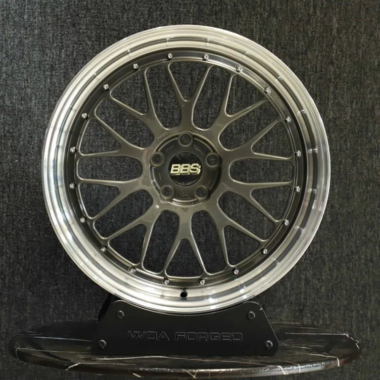 BMW M3 E46 wheels – Metallic Gray 10-Spoke Deep Lip (BBS LM-Style), front view