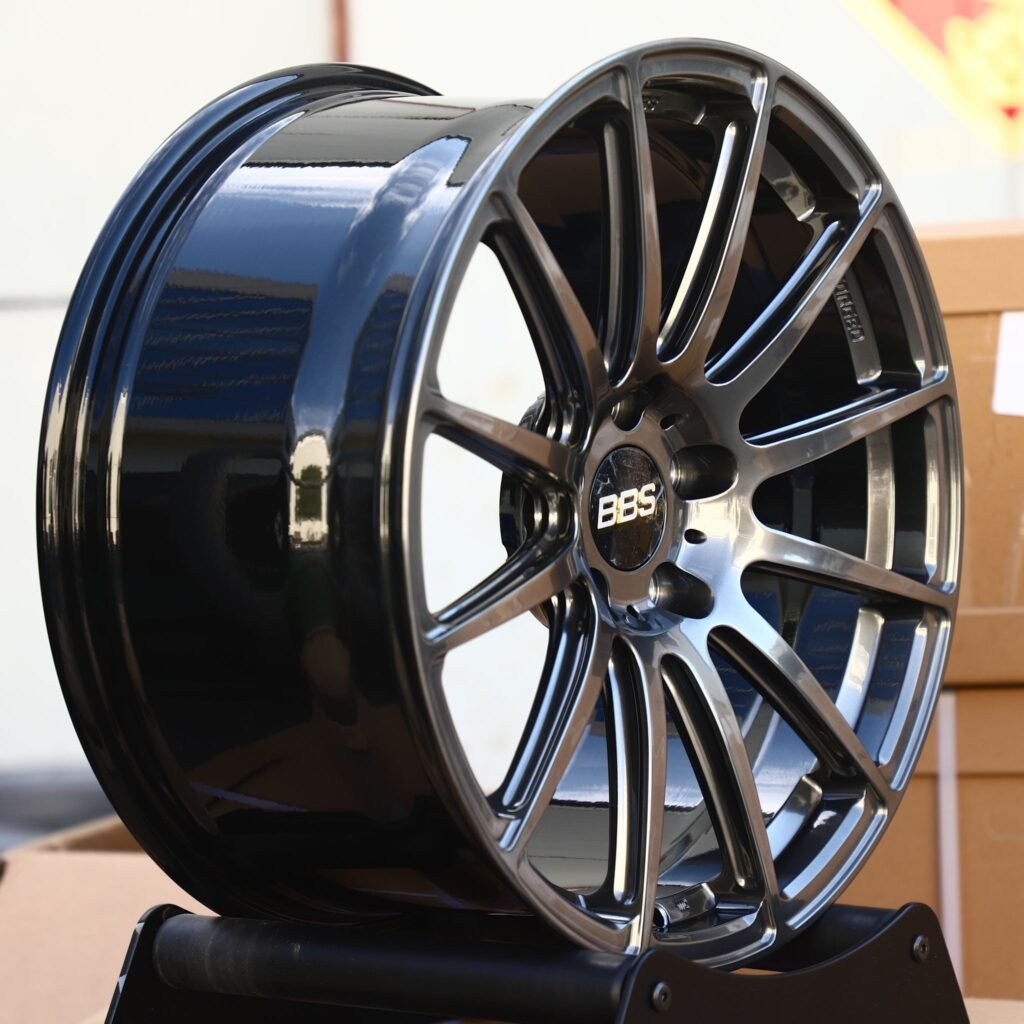 5x100 wheels – Metallic Gray 12-Spoke (BBS RE-V7-Style), side view