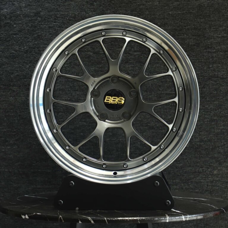 BMW M3 E46 wheels – Metallic Gray 2-Piece (BBS LM-Style), front view