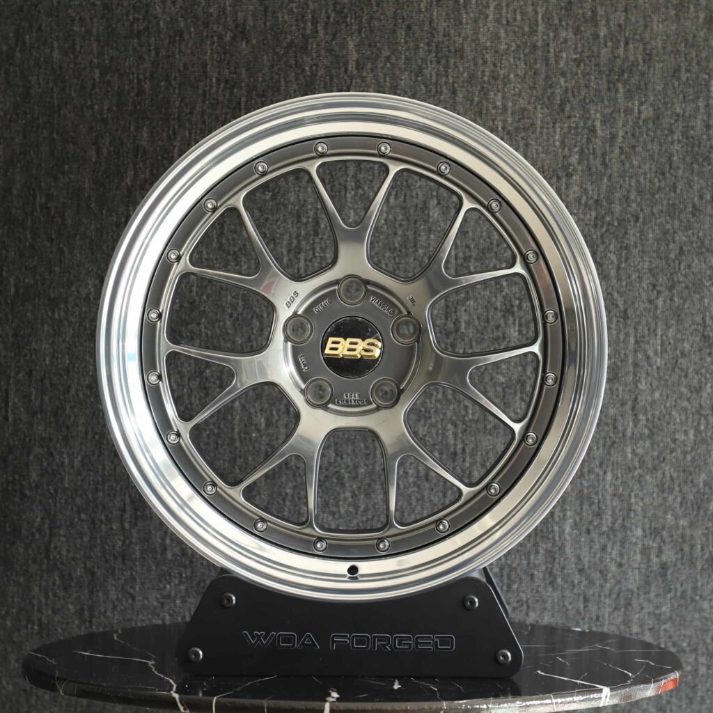 BMW M3 E46 wheels – Metallic Gray 2-Piece (BBS LM-Style), front view