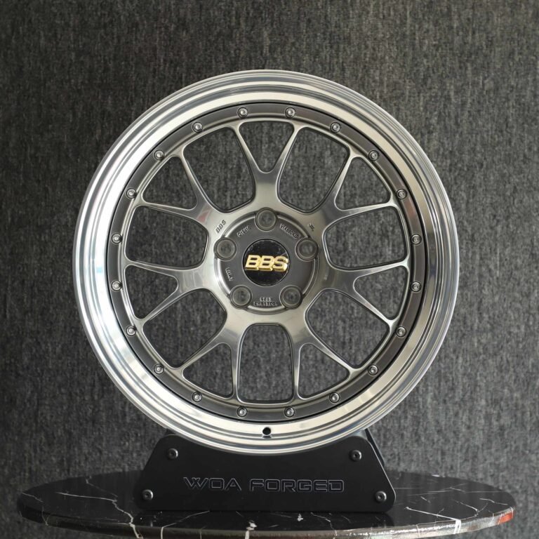 BMW M3 E46 wheels – Metallic Gray 2-Piece (BBS LM-Style), front view