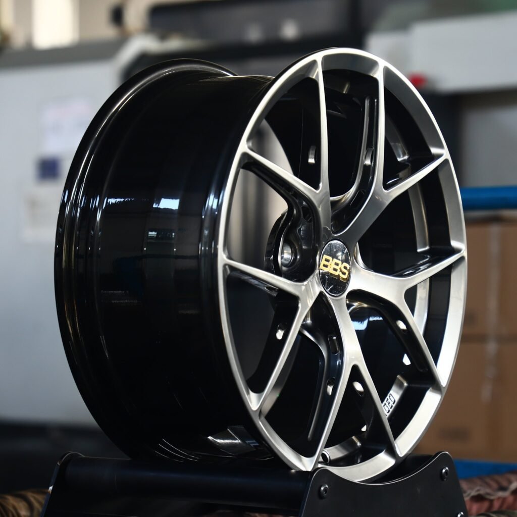 5x120 wheels – Metallic Gray 5 Y-Spoke (BBS FI-R-Style), side view