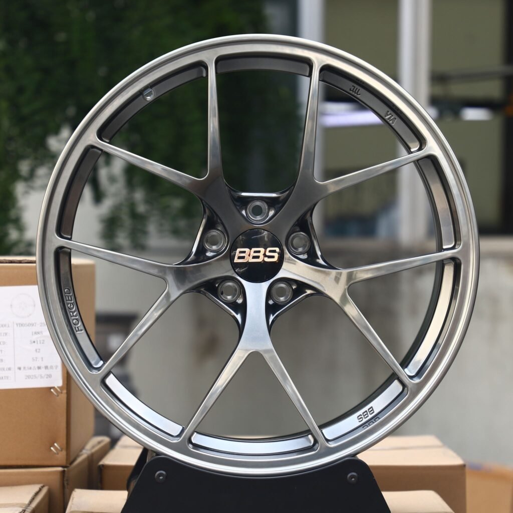 BMW M3 G80 wheels – BBS Metallic Gray 5 Y-Spoke, front view