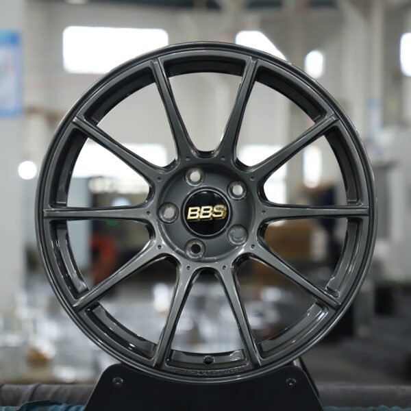 BBS RE-V7-Style Bright Gray 10-Spoke Forged Wheels – Toyota GR86 / Honda Civic Type R, front view