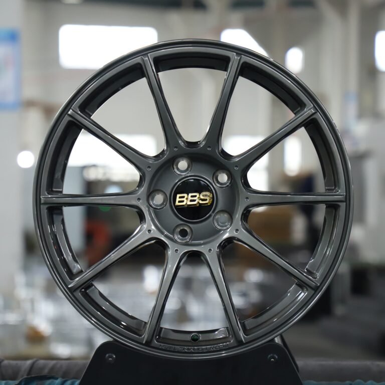 BBS RE-V7-Style Bright Gray 10-Spoke Forged Wheels – Toyota GR86 / Honda Civic Type R, front view