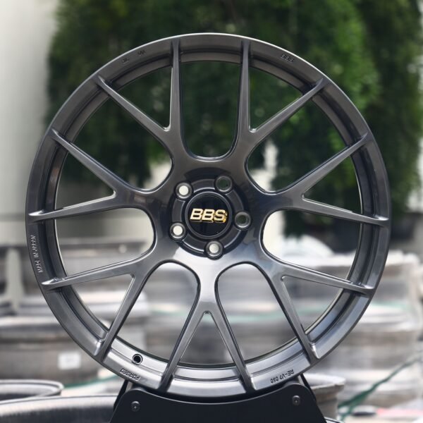 BBS RE-V7-Style Gunmetal 7 Y-Spoke Forged Wheels – Toyota GR86 / Honda Civic Type R, front view