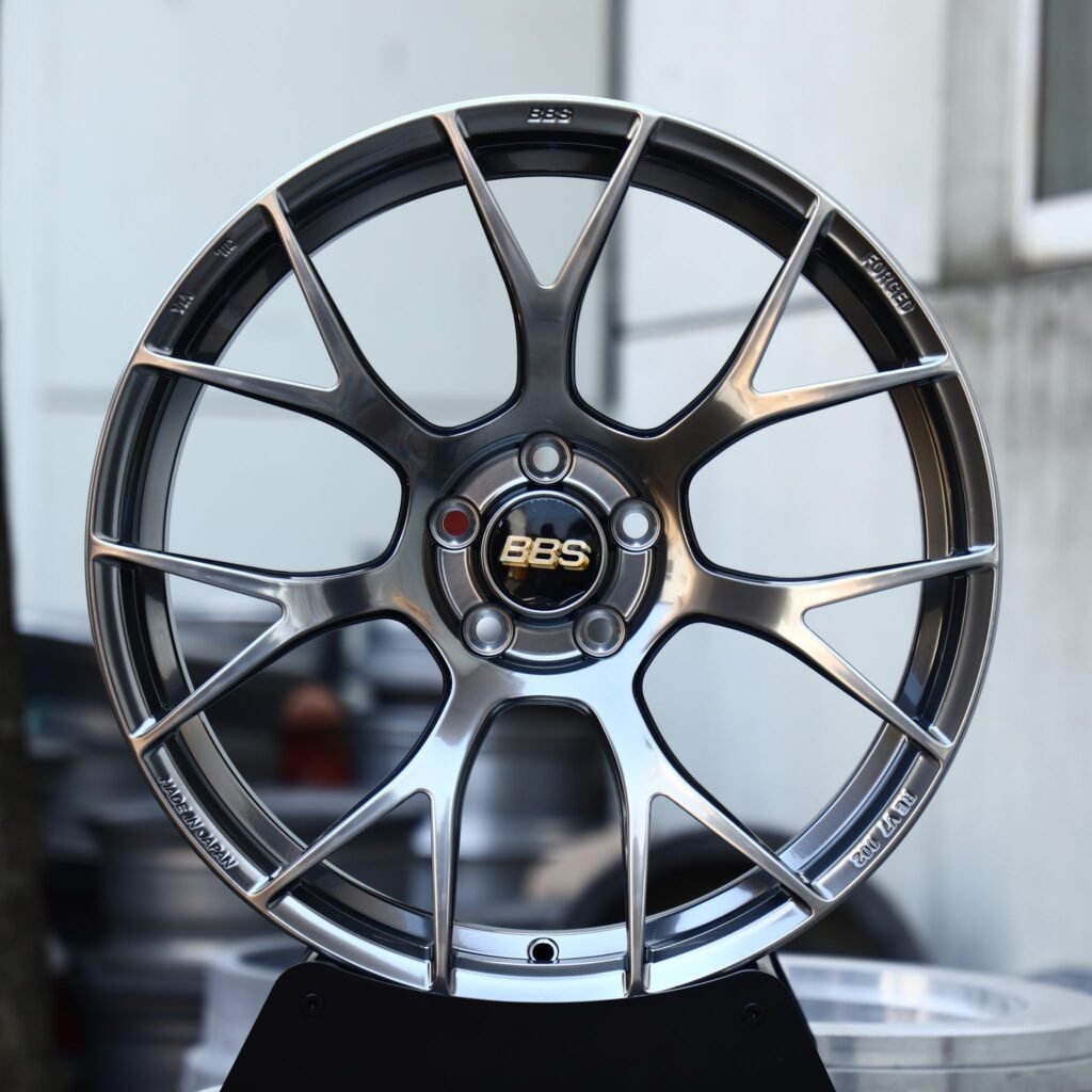 Porsche 911 wheels – Metallic Gray 7 Y-Spoke (BBS RE-V7-Style), front view