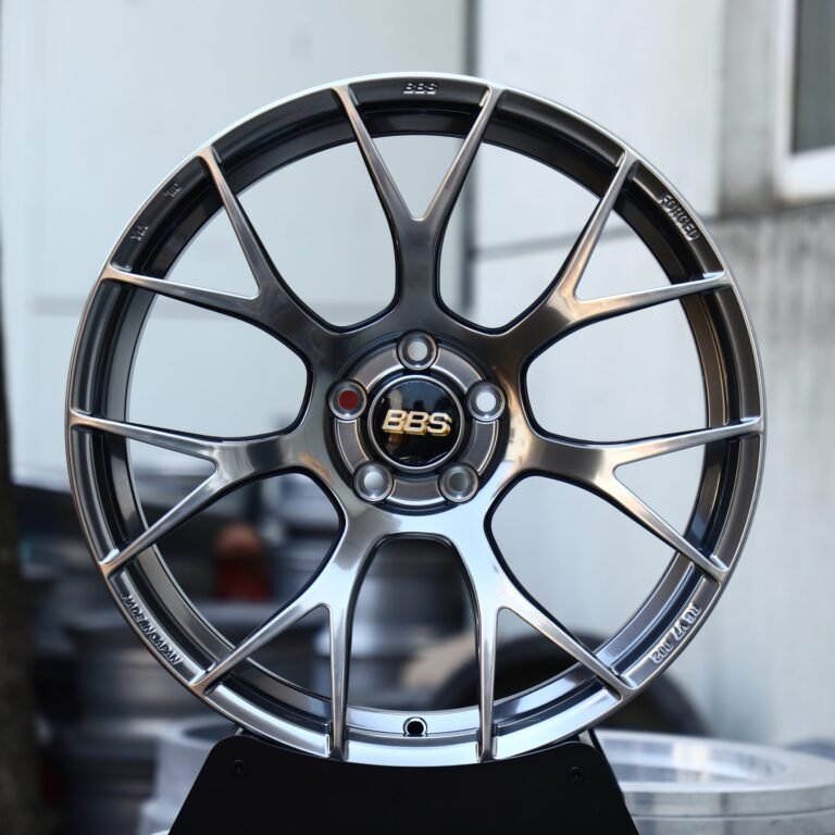 Porsche 911 wheels – Metallic Gray 7 Y-Spoke (BBS RE-V7-Style), front view